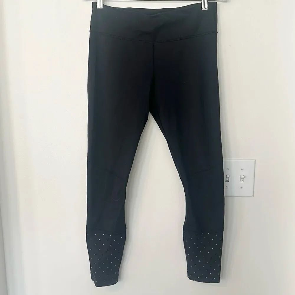 Lululemon Black Leggings w/Polka Dot Detail 8
